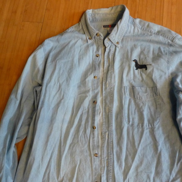 JERZEE DENIM LS SHIRT BLK DASCHUND XL - Picture 3 of 5